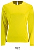 Camiseta Tecnica Manga Larga Mujer Sporty Sols - Color Amarillo Neon